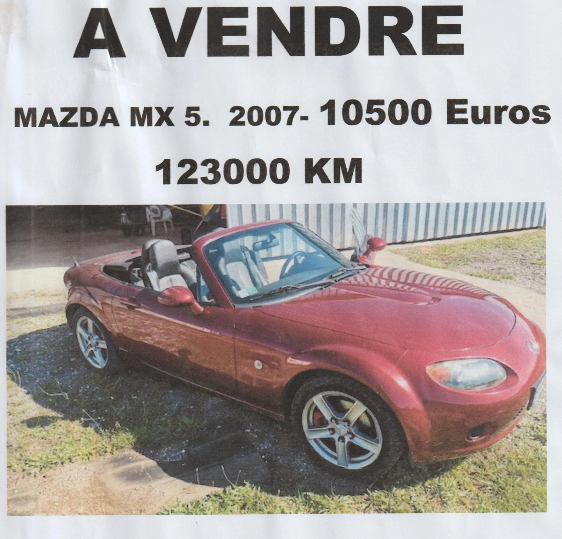 Affiche vente mazda